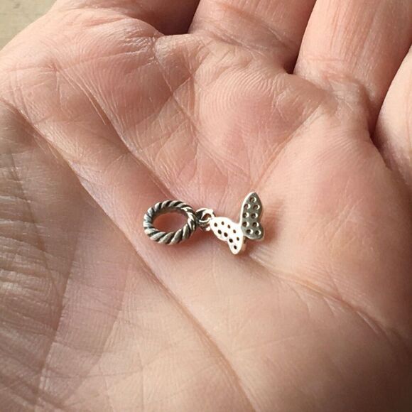 Sterling Silver Butterfly Charm Mini DIY Bracelet Bead Fits Pandora - Picture 7 of 16